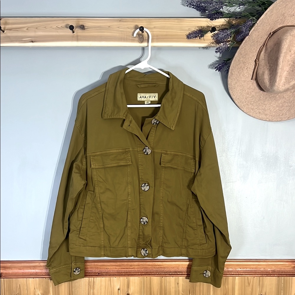 AVA & VIV, NWOT Olive Jacket